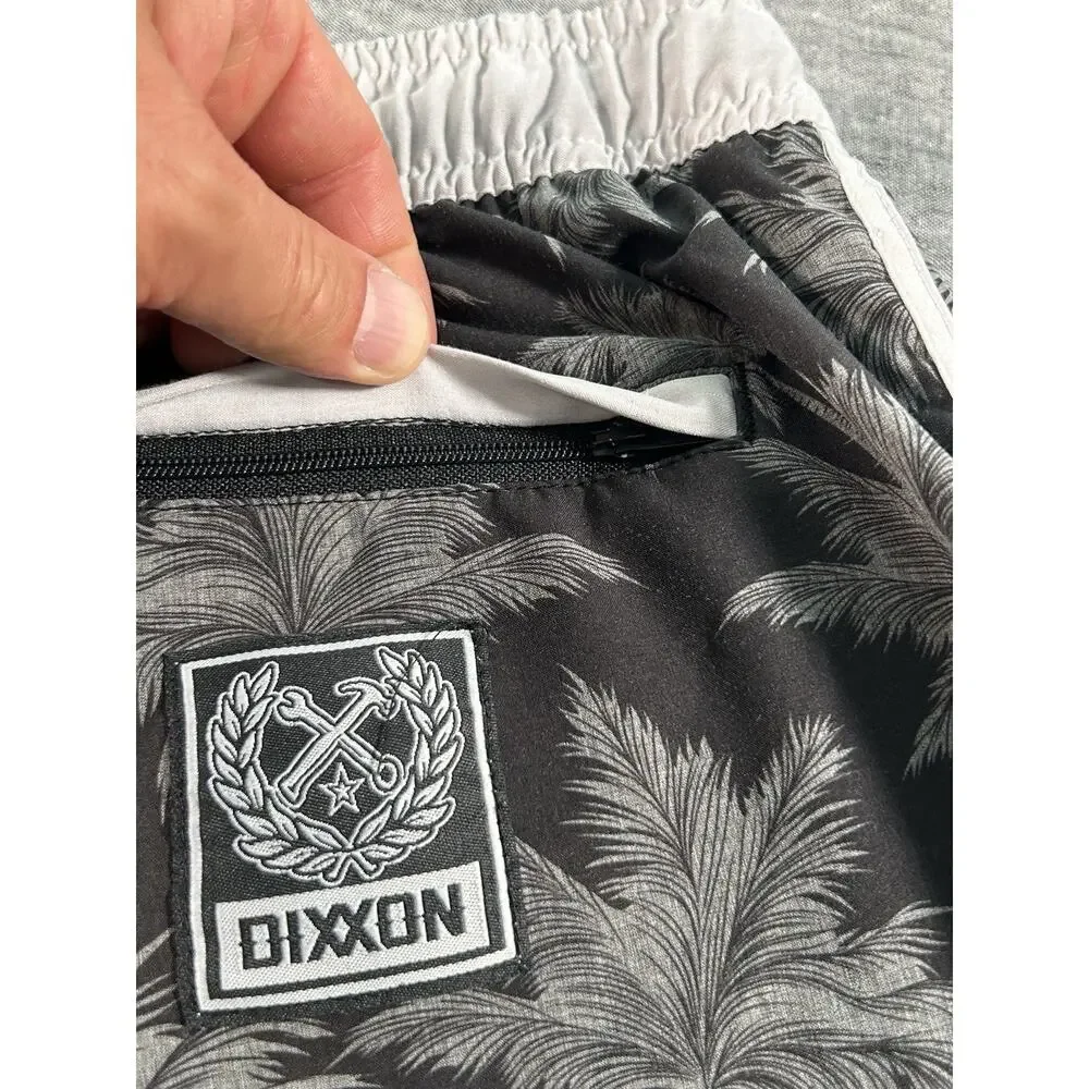 Dixxon Athletic Shorts Mens Extra Large Black Palm Trees Training Performance